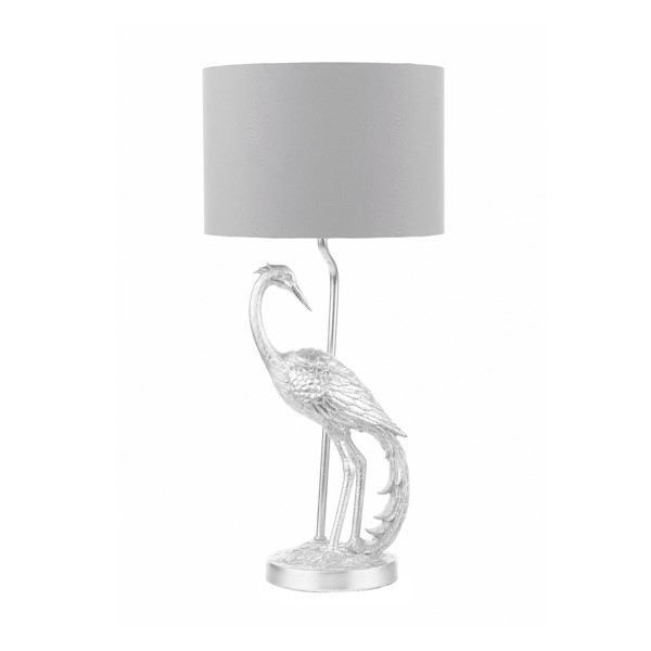 (image for) Laura Ashley Tregaron Heron Table Lamp Silver with Shade